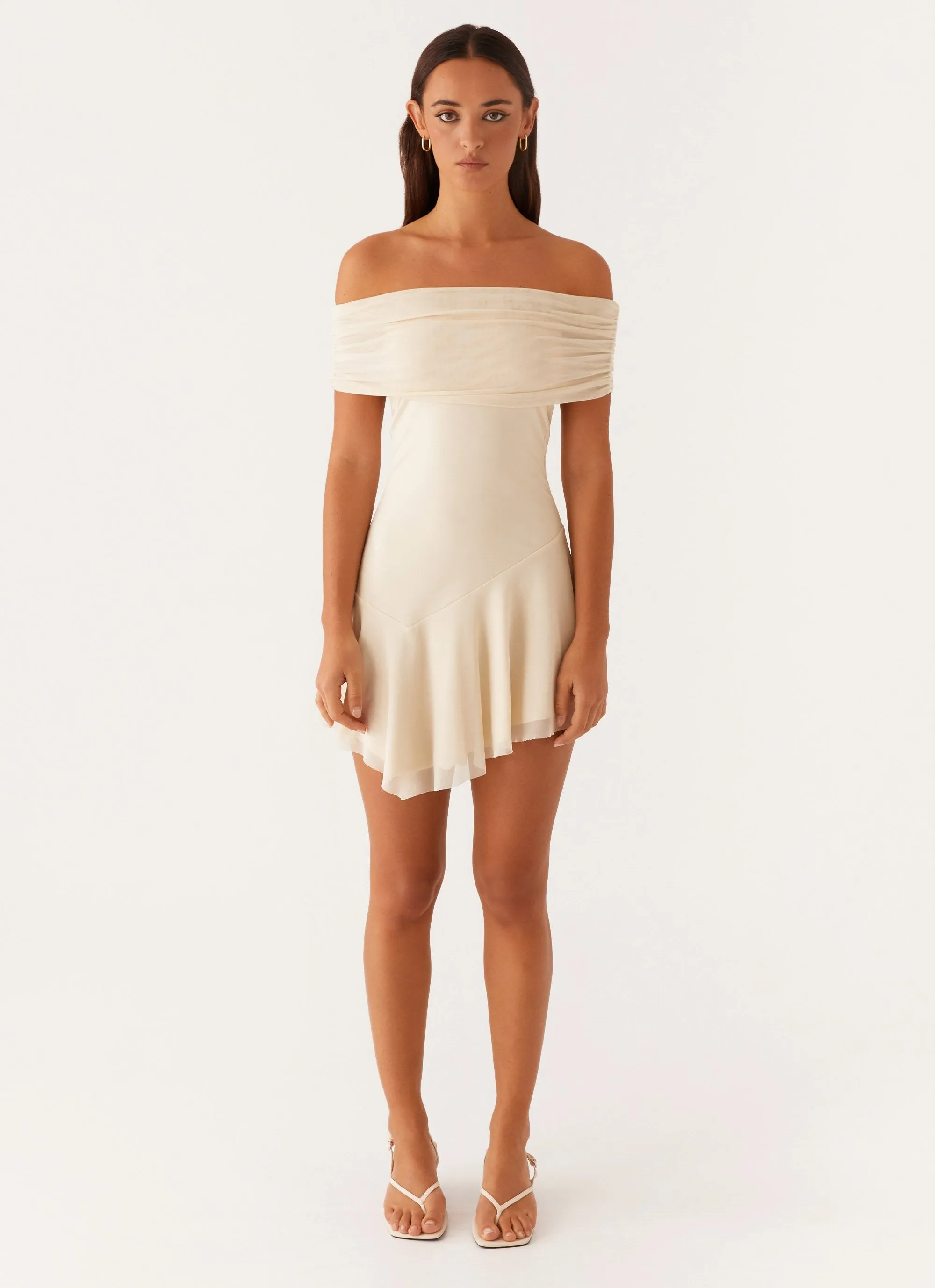 Finola Off Shoulder Mini Dress - Pastel Yellow Comfortable Layering Minimal Touch