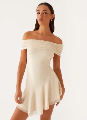 Finola Off Shoulder Mini Dress - Pastel Yellow Comfortable Layer Trend Movement