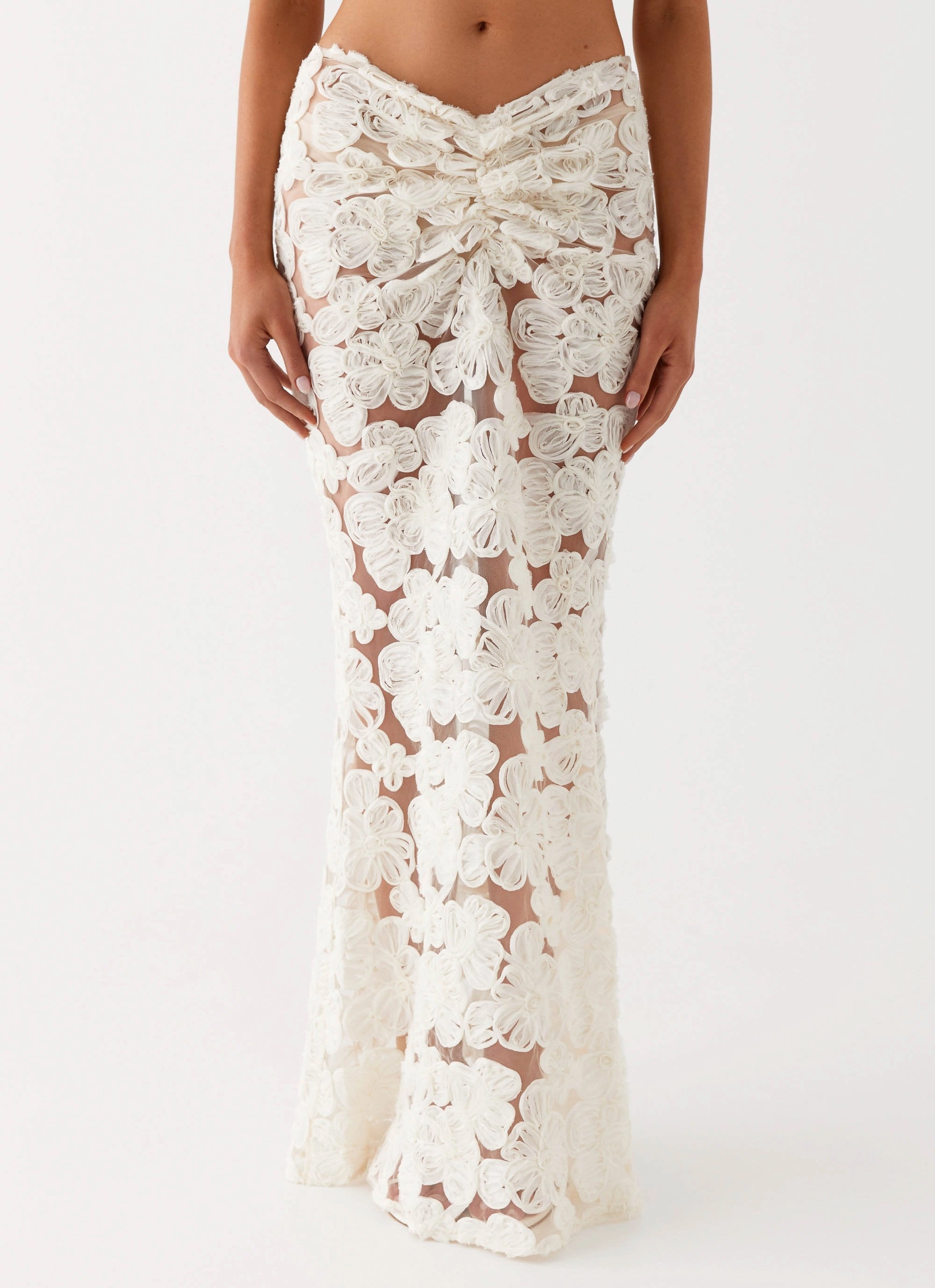 Fiorella Floret Maxi Skirt - Ivory NonRestrictiveCut