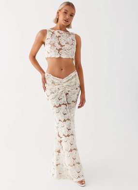 Fiorella Floret Maxi Skirt - Ivory Moisture Lock Technology