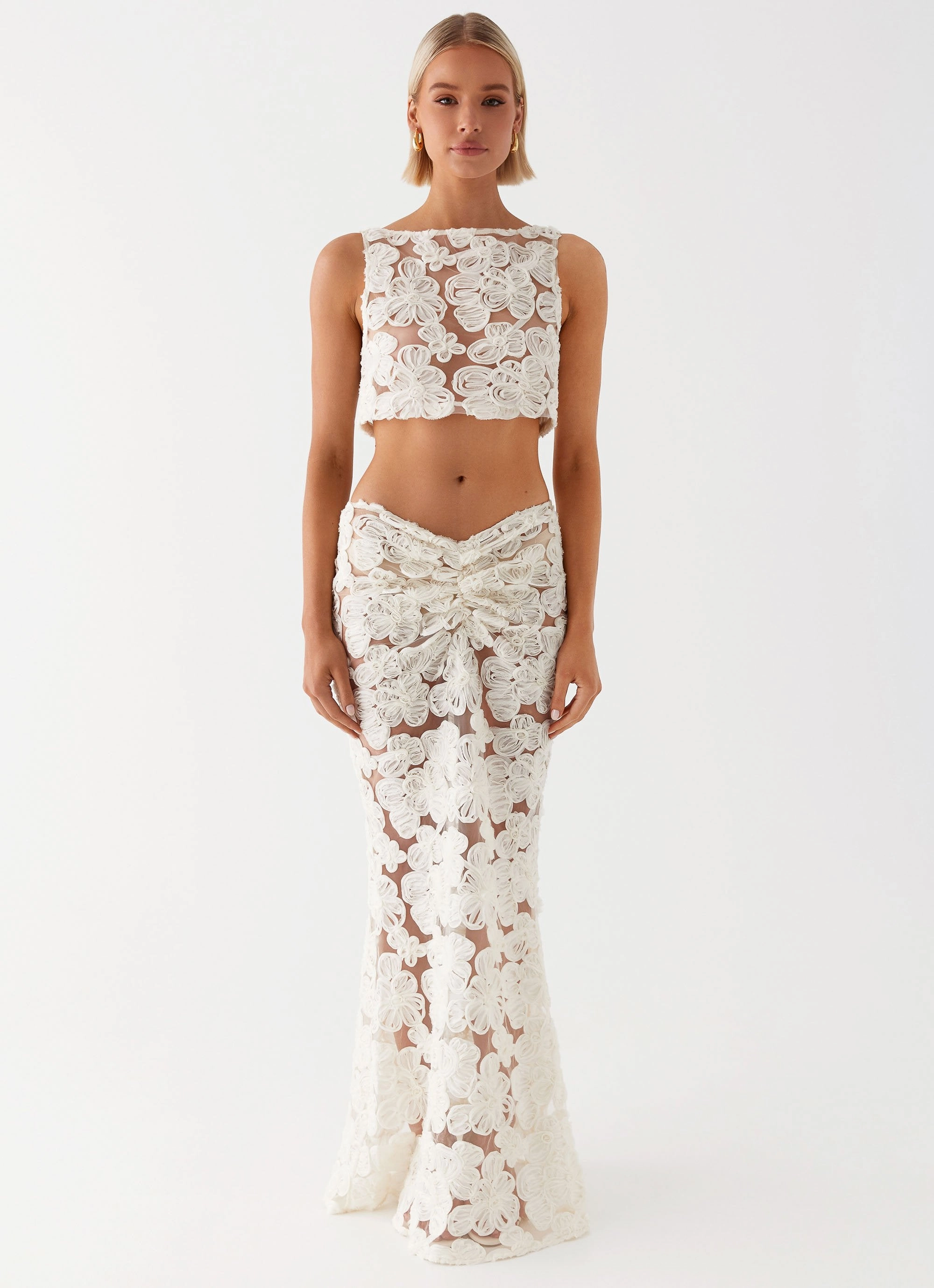 Fiorella Floret Maxi Skirt - Ivory Rest Easy High Durability Thread