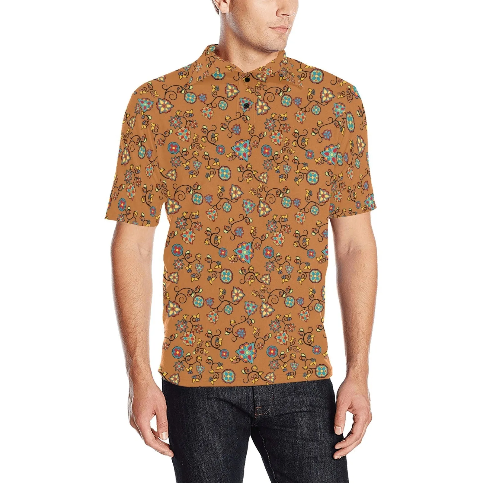 Fire Bloom Light Men's Polo Shirt