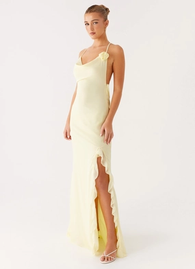 Pastel-Tone Travel Option First Class Maxi Dress - Yellow