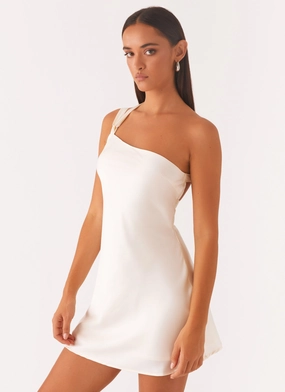 Lights Out Mini Dress - Pearl Anti-Static-Finish Dreamy Motion