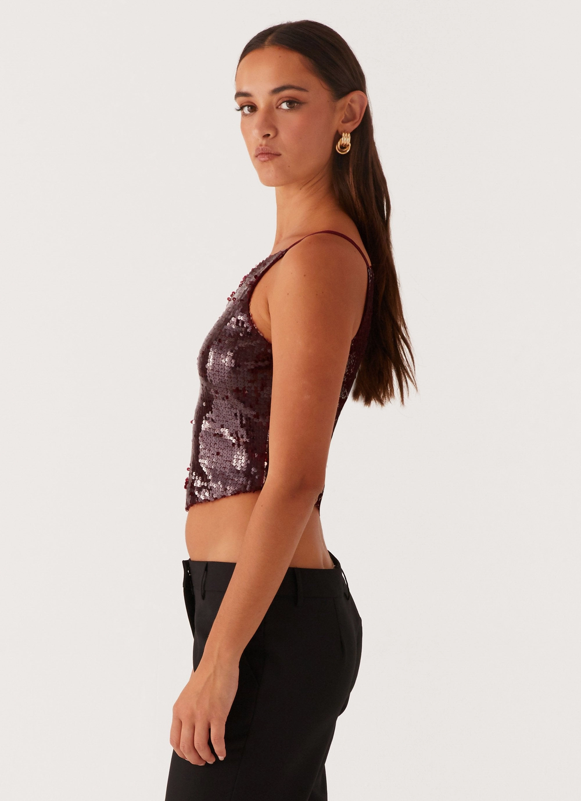 MultiLayerSystem Cosmopolitan One Shoulder Top - Maroon
