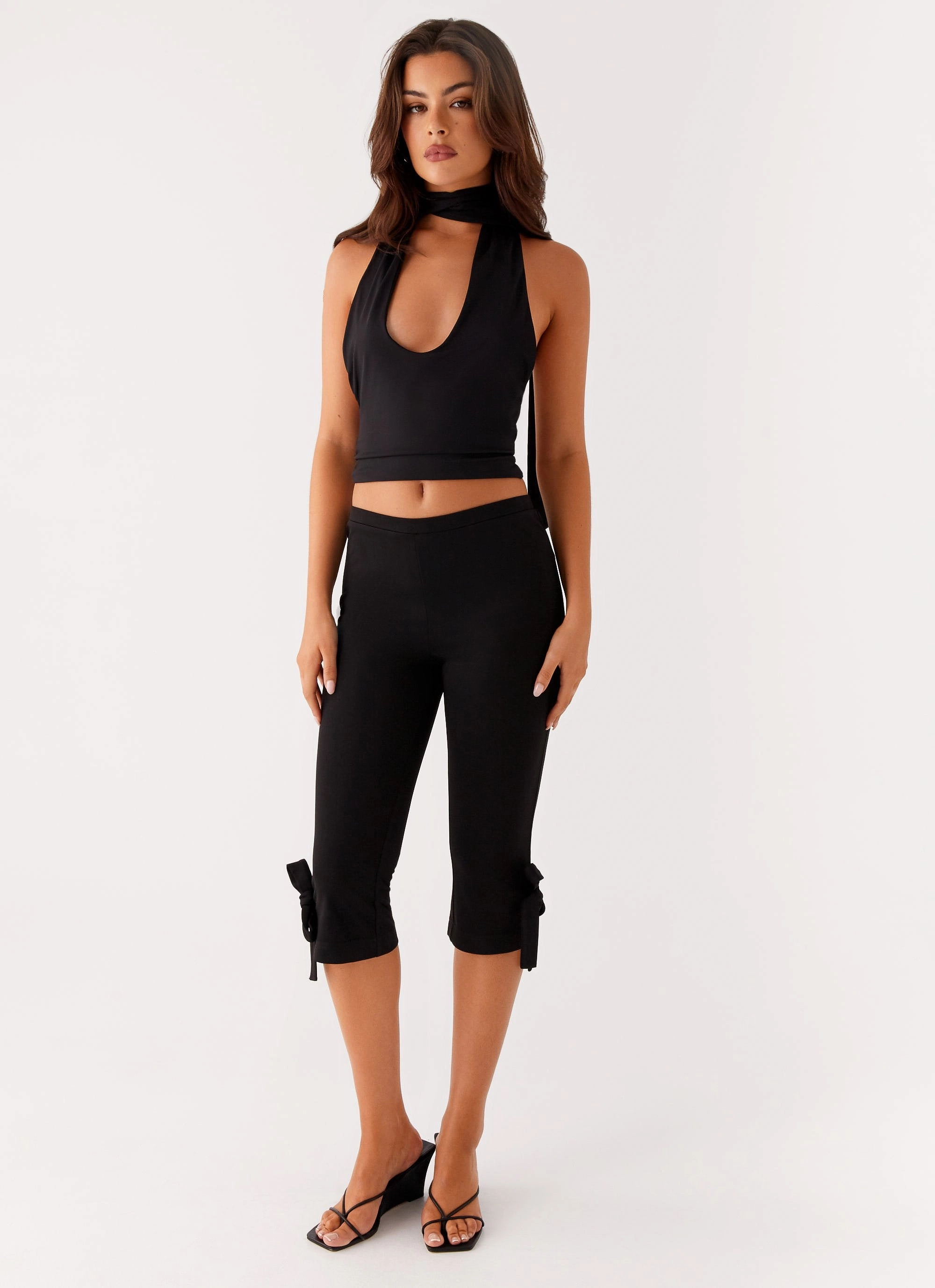 Feminine Fit Takeover Capri Pants - Black