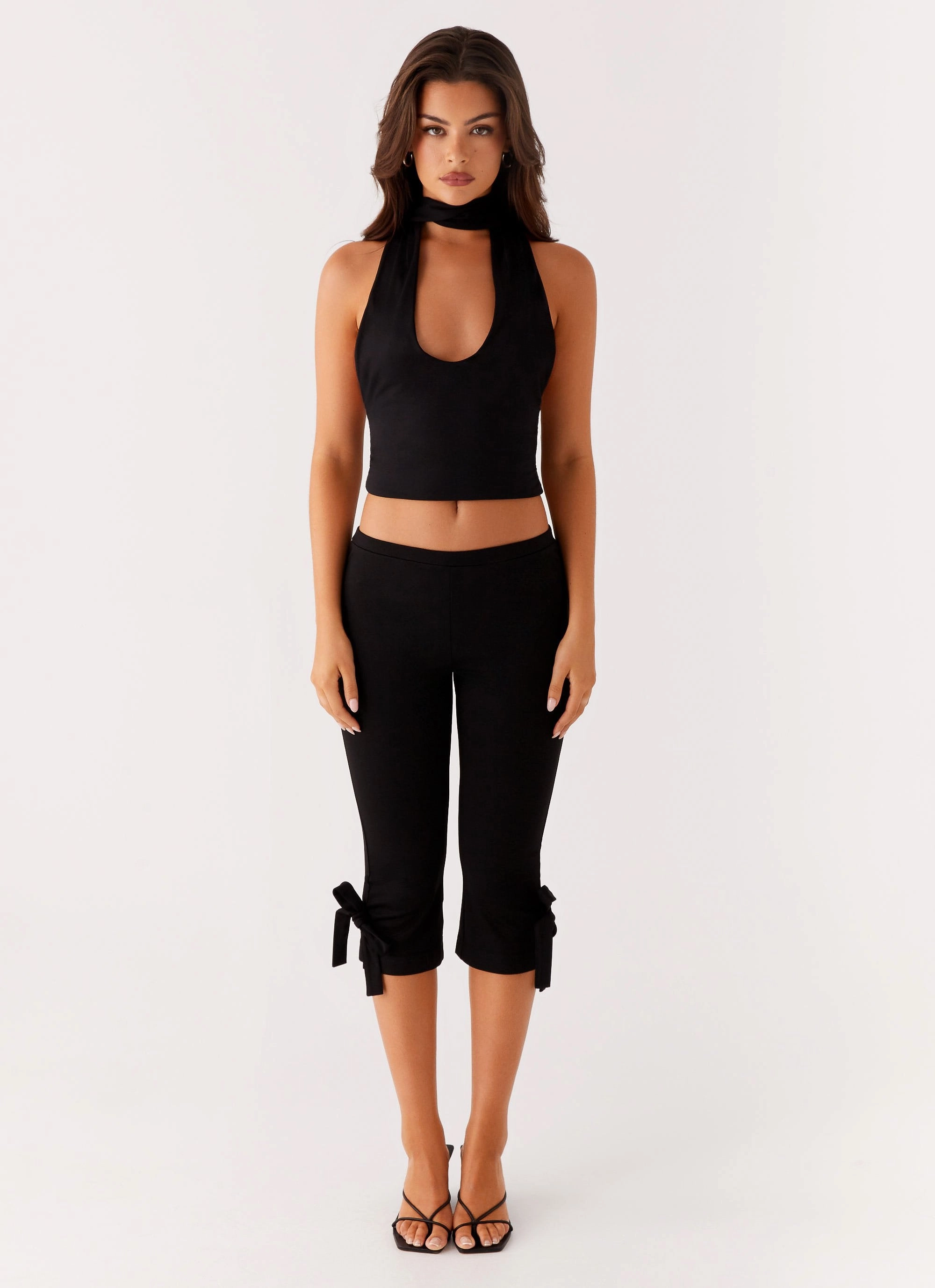 Hygienic Inner Layer Moisture wicking Takeover Capri Pants - Black