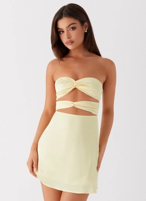 Tianna Mini Dress - Yellow Cool Season Silky-Feel