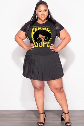 Moisture Lock Technology Final Sale Plus Size Tennis Skort with Built in Short in Black