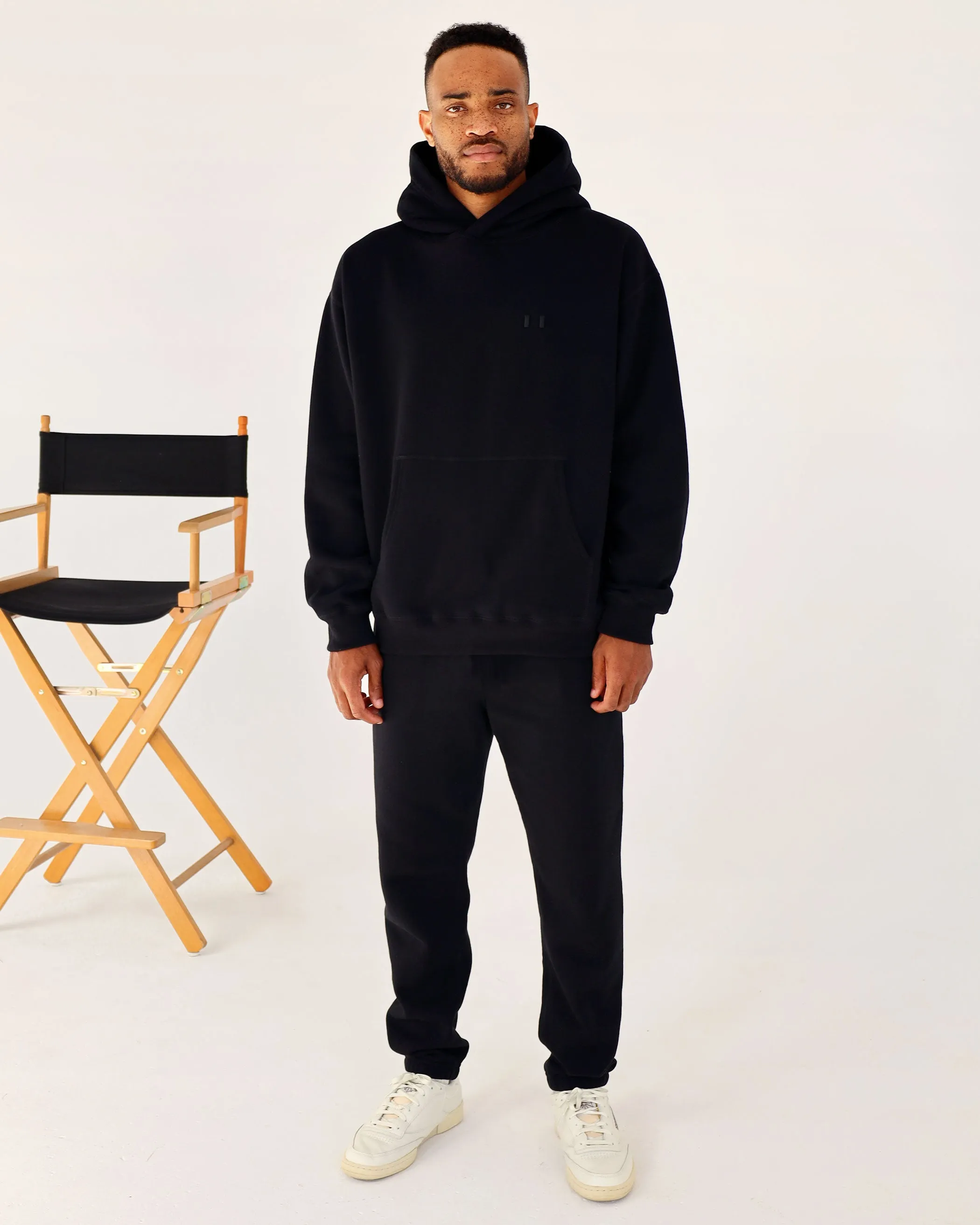 Flag Fleece Hoodie Black - Unisex