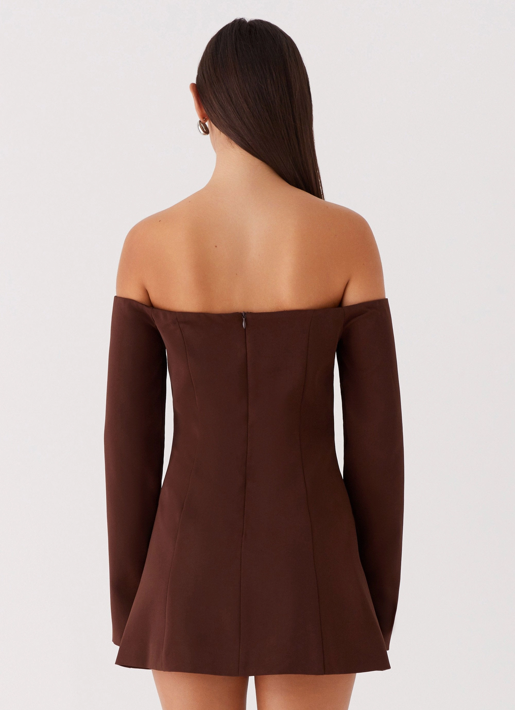 Day To Night Modern Form Dominique Blazer Mini Dress - Chocolate