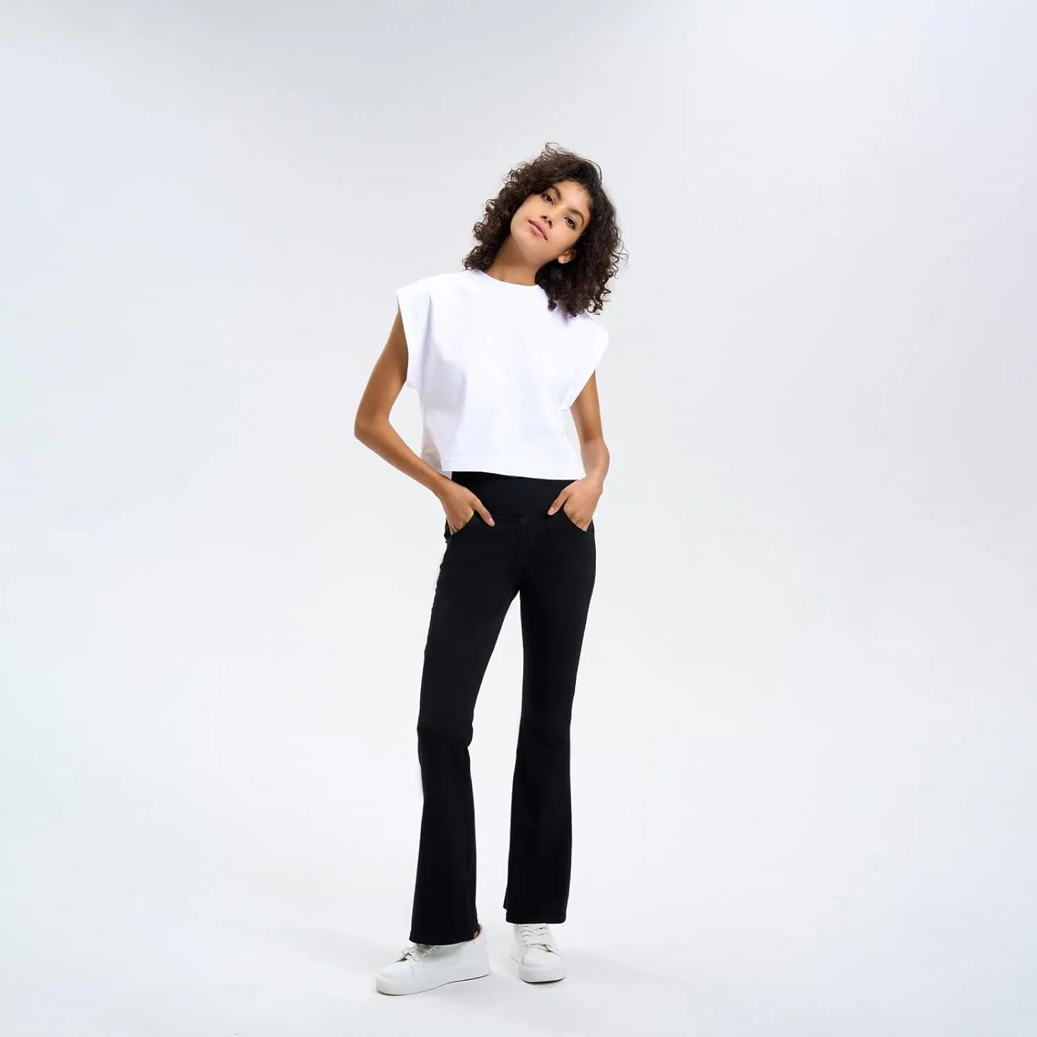 Flare Jeans for Women Crossover High Waisted Yoga Bootcut Jeans Stretchy Slim Fit Curvy Denim Bell Bottom Leggings