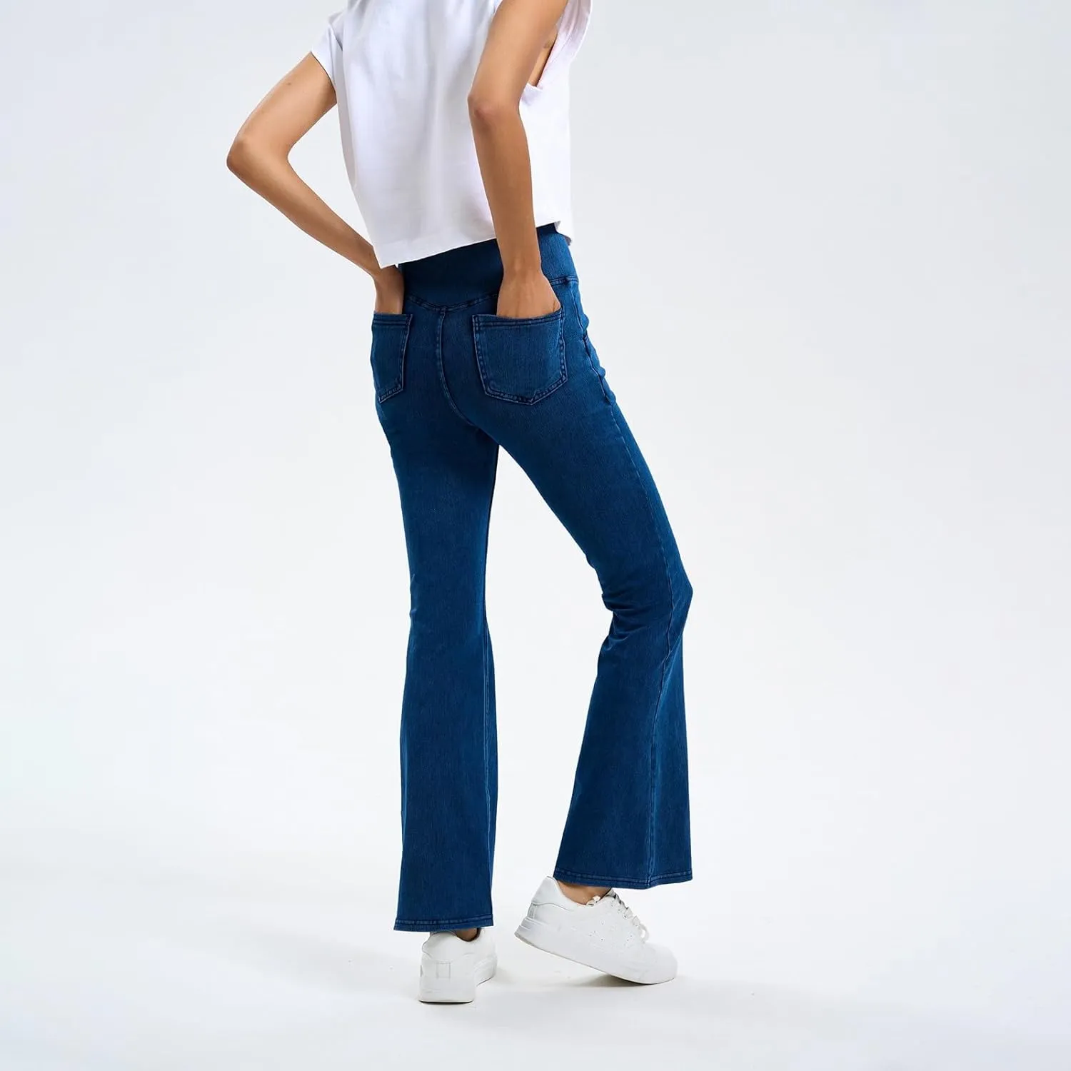 Flare Jeans for Women Crossover High Waisted Yoga Bootcut Jeans Stretchy Slim Fit Curvy Denim Bell Bottom Leggings