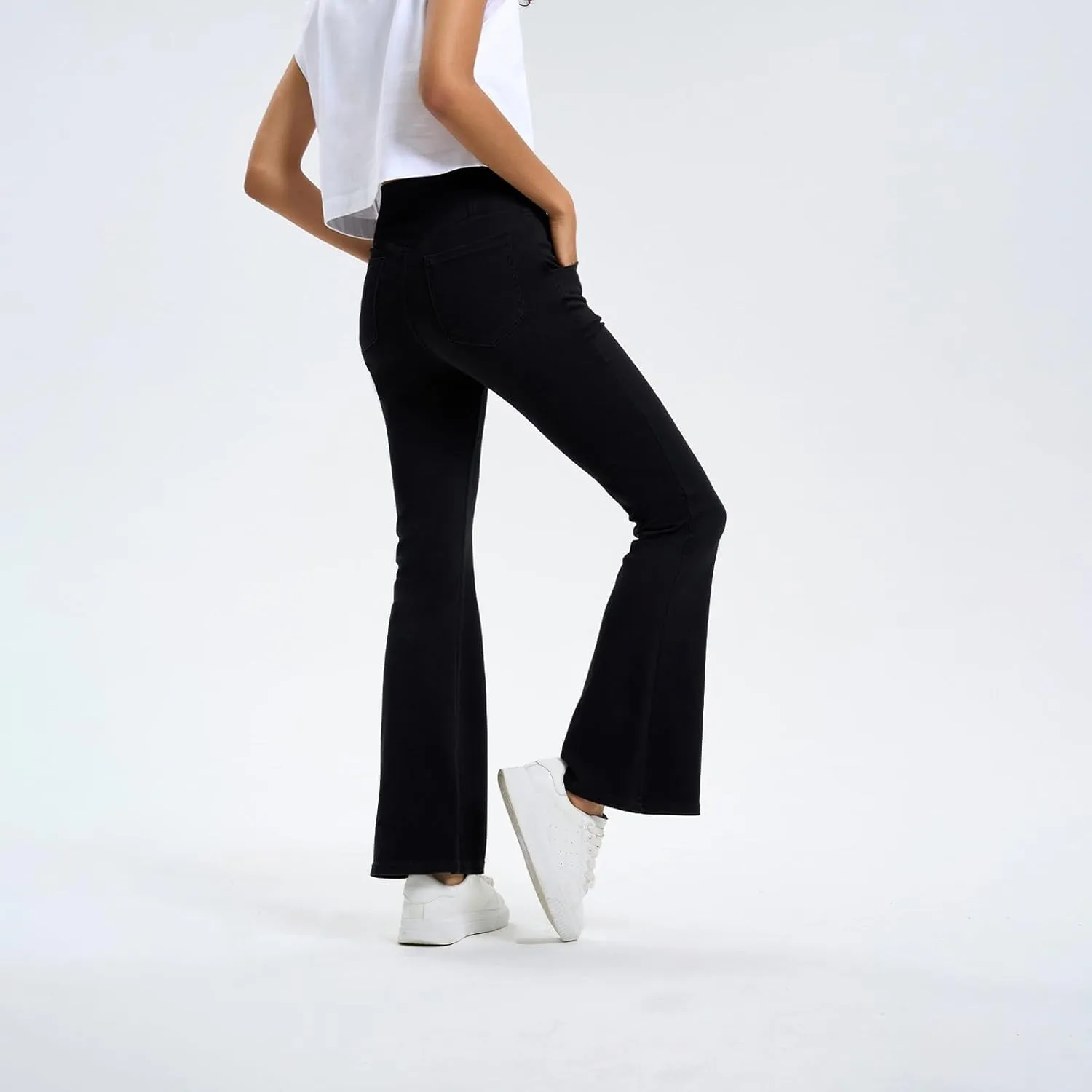 Flare Jeans for Women Crossover High Waisted Yoga Bootcut Jeans Stretchy Slim Fit Curvy Denim Bell Bottom Leggings