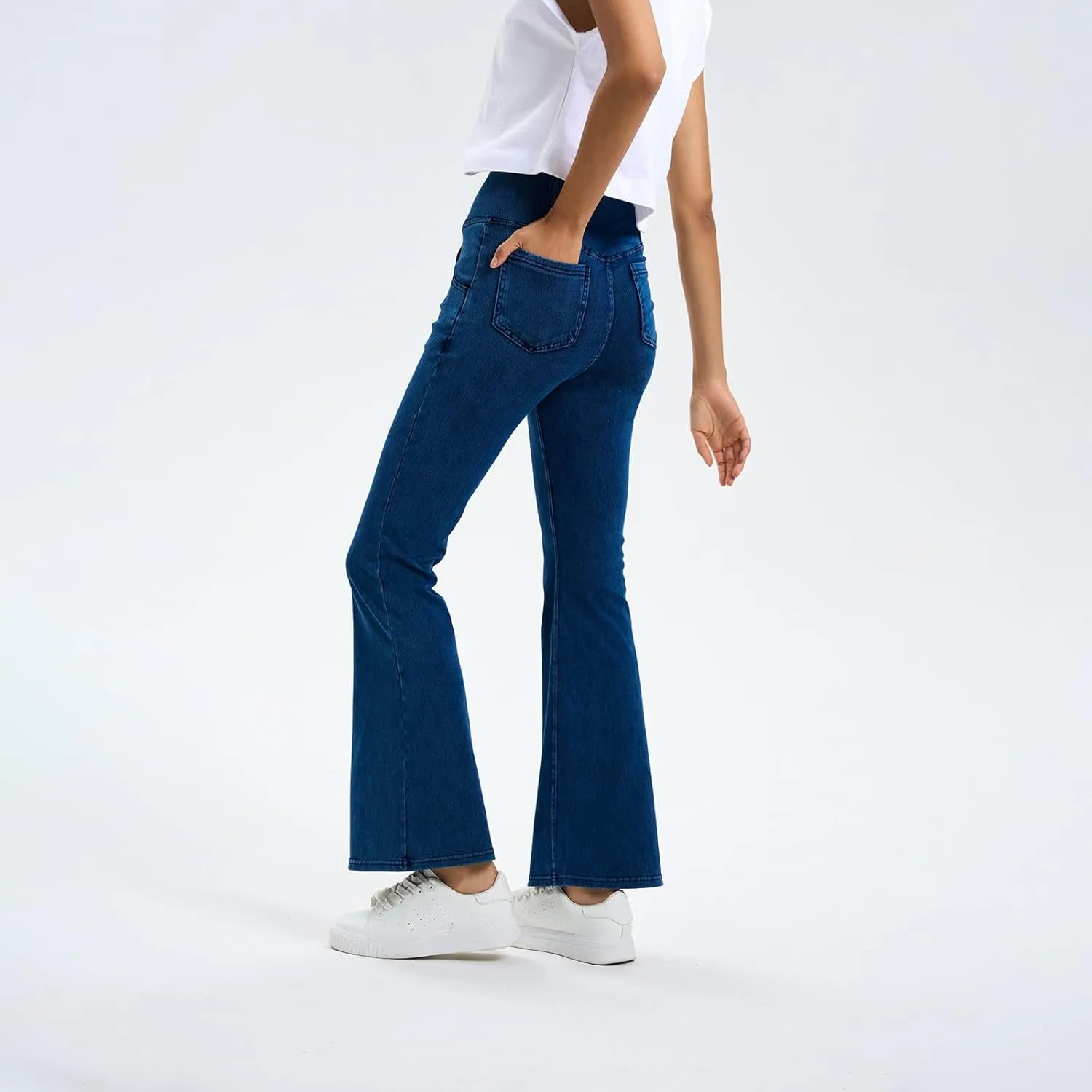 Flare Jeans for Women Crossover High Waisted Yoga Bootcut Jeans Stretchy Slim Fit Curvy Denim Bell Bottom Leggings