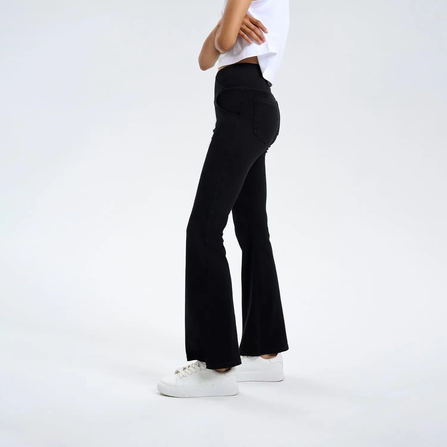 Flare Jeans for Women Crossover High Waisted Yoga Bootcut Jeans Stretchy Slim Fit Curvy Denim Bell Bottom Leggings
