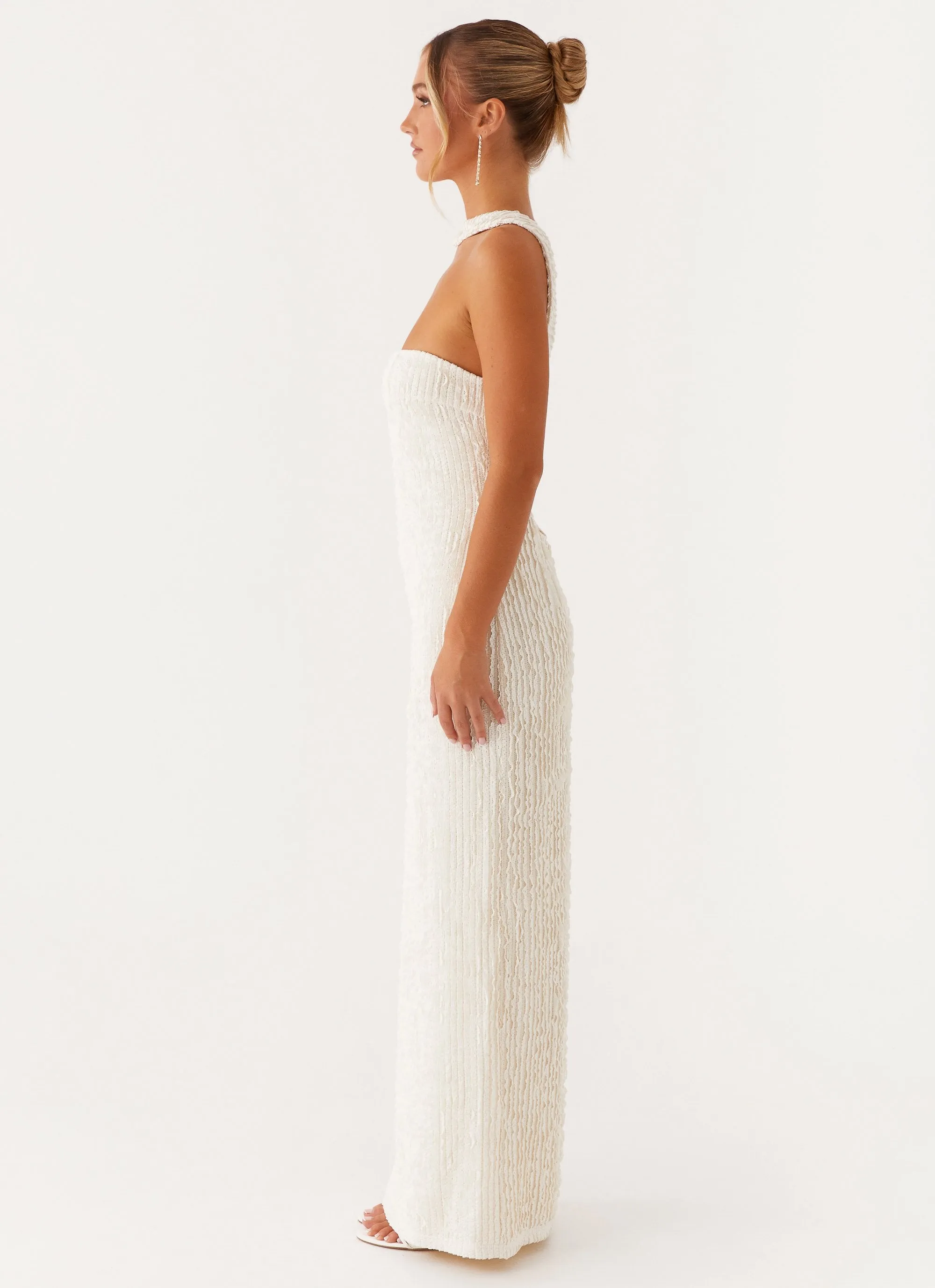Sadie Maxi Dress - Ivory Neutral Feel Balloon-Sleeve