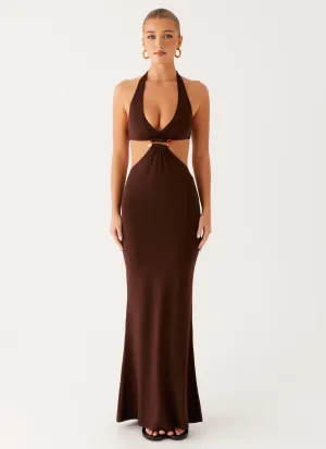 Shawnie Maxi Dress - Chocolate Bold Elegance