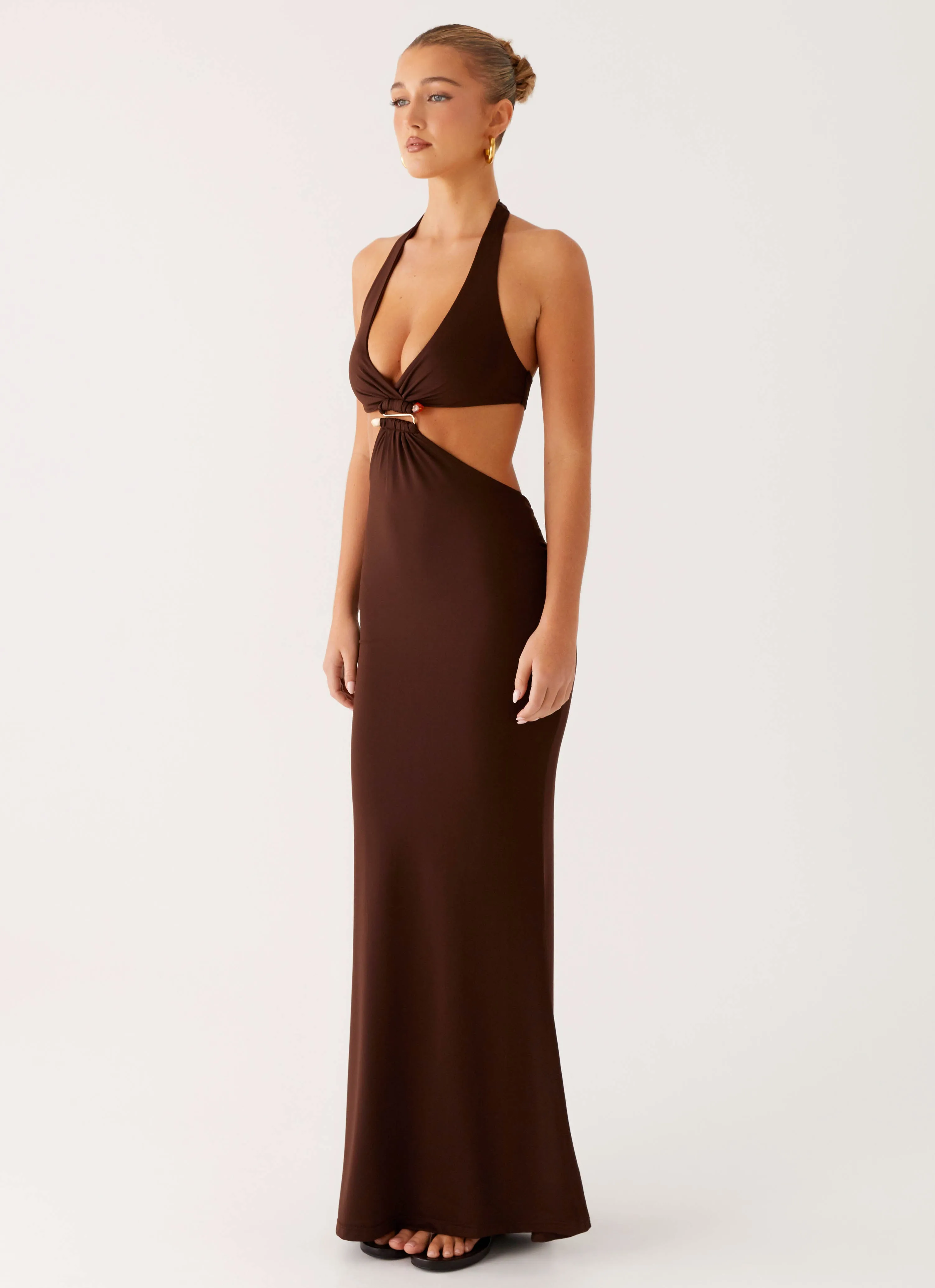 Cozy and Comfortable Shawnie Maxi Dress - Chocolate