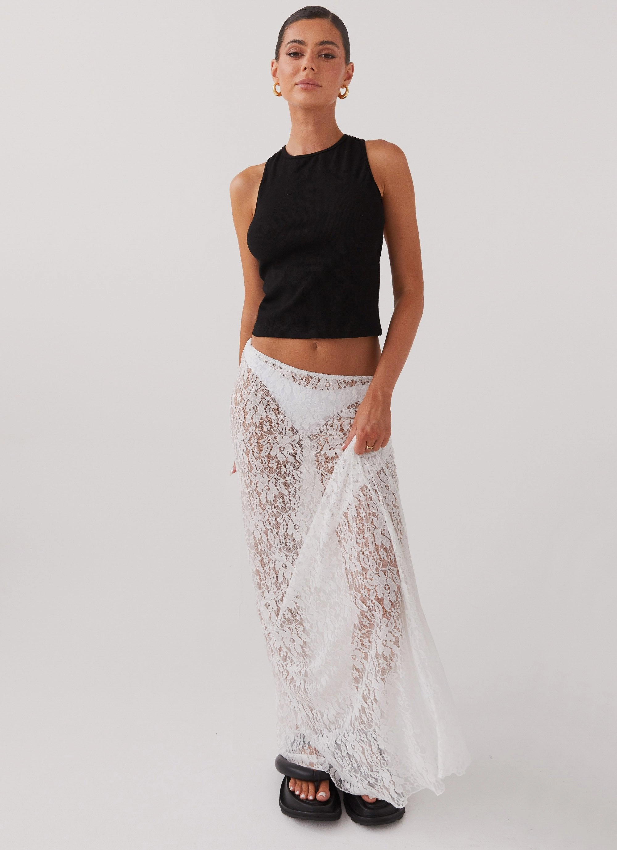 Sugar Sweet Lace Maxi Skirt - White Fashionable Appeal Adaptable Fit