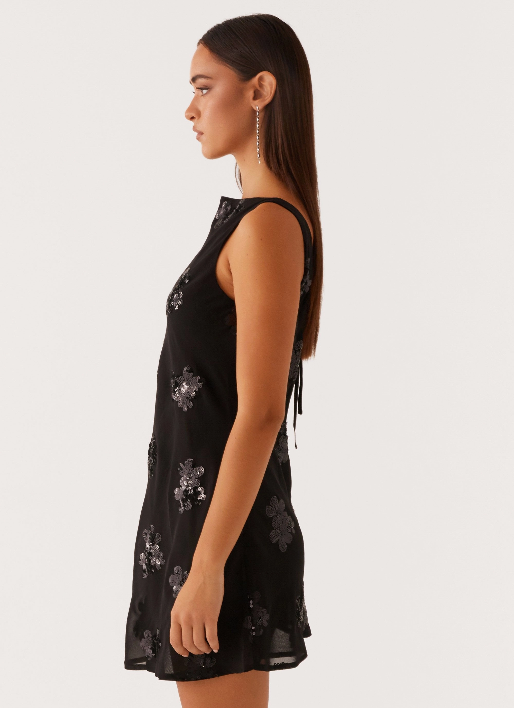 Aurora Sequin Mini Dress - Black Comfortable Layer Multipurpose