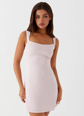 Luxe Appeal Romantic Mood Odette Satin Mini Dress - Pink
