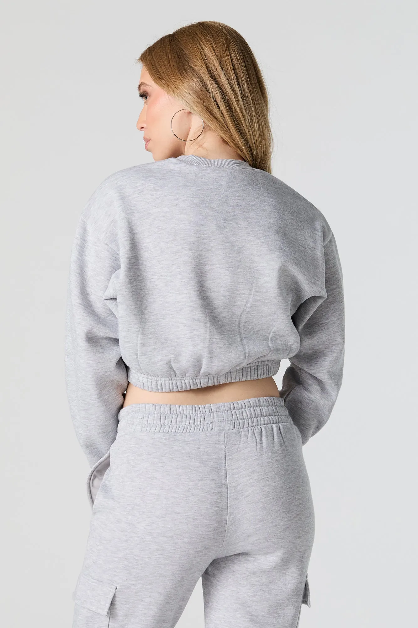 Fleece Cropped Crewneck Sweatshirt