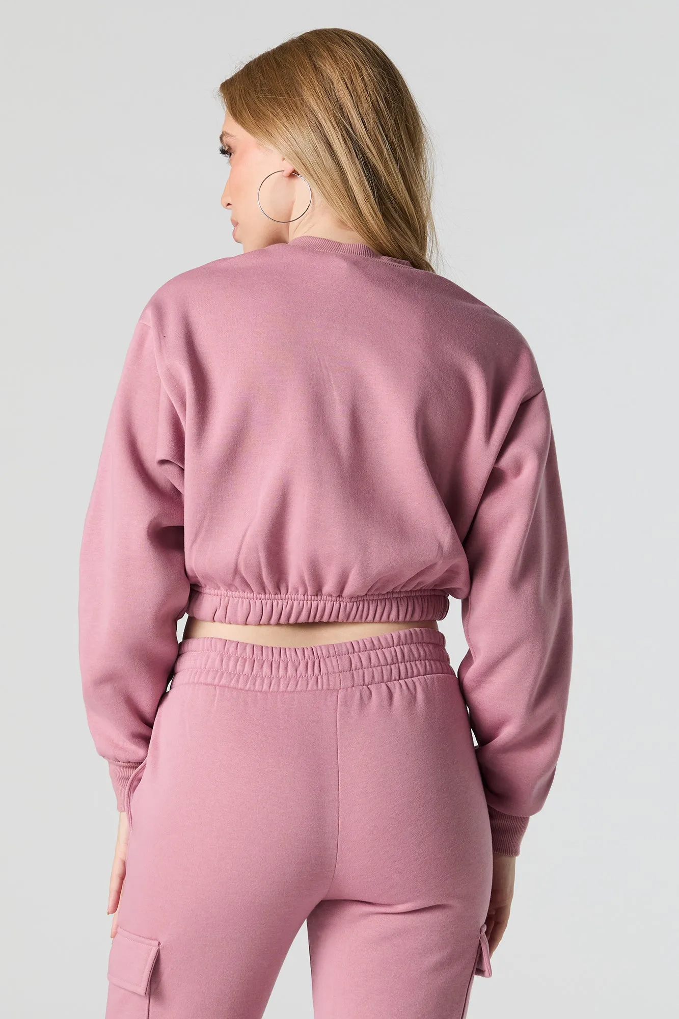 Fleece Cropped Crewneck Sweatshirt