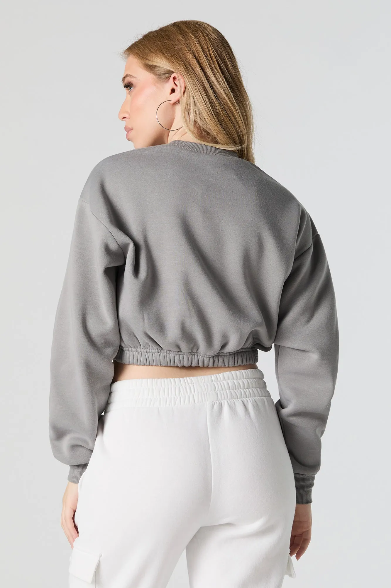Fleece Cropped Crewneck Sweatshirt