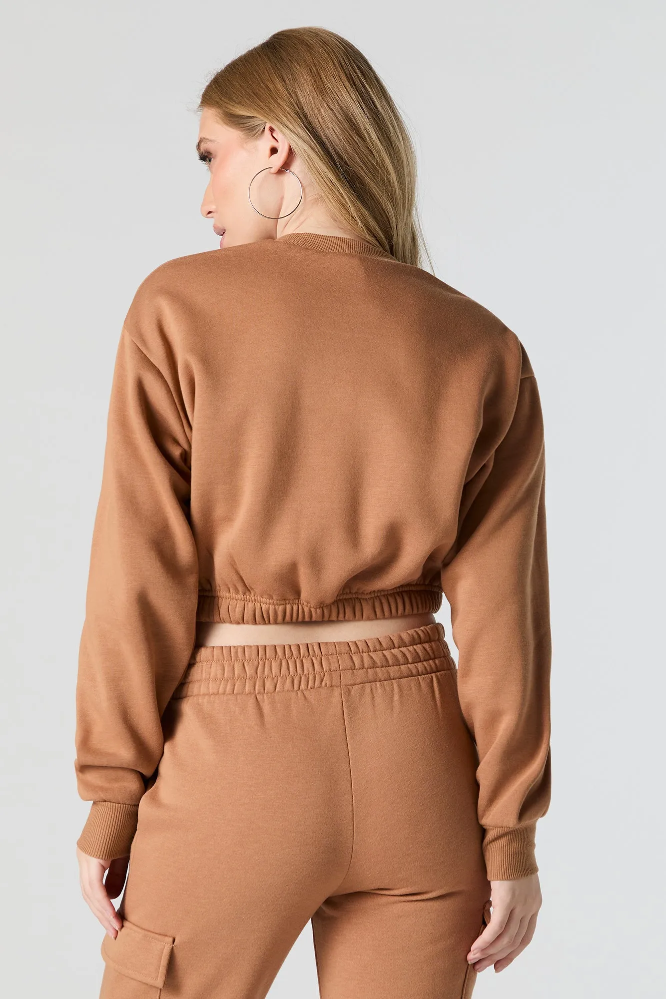 Fleece Cropped Crewneck Sweatshirt