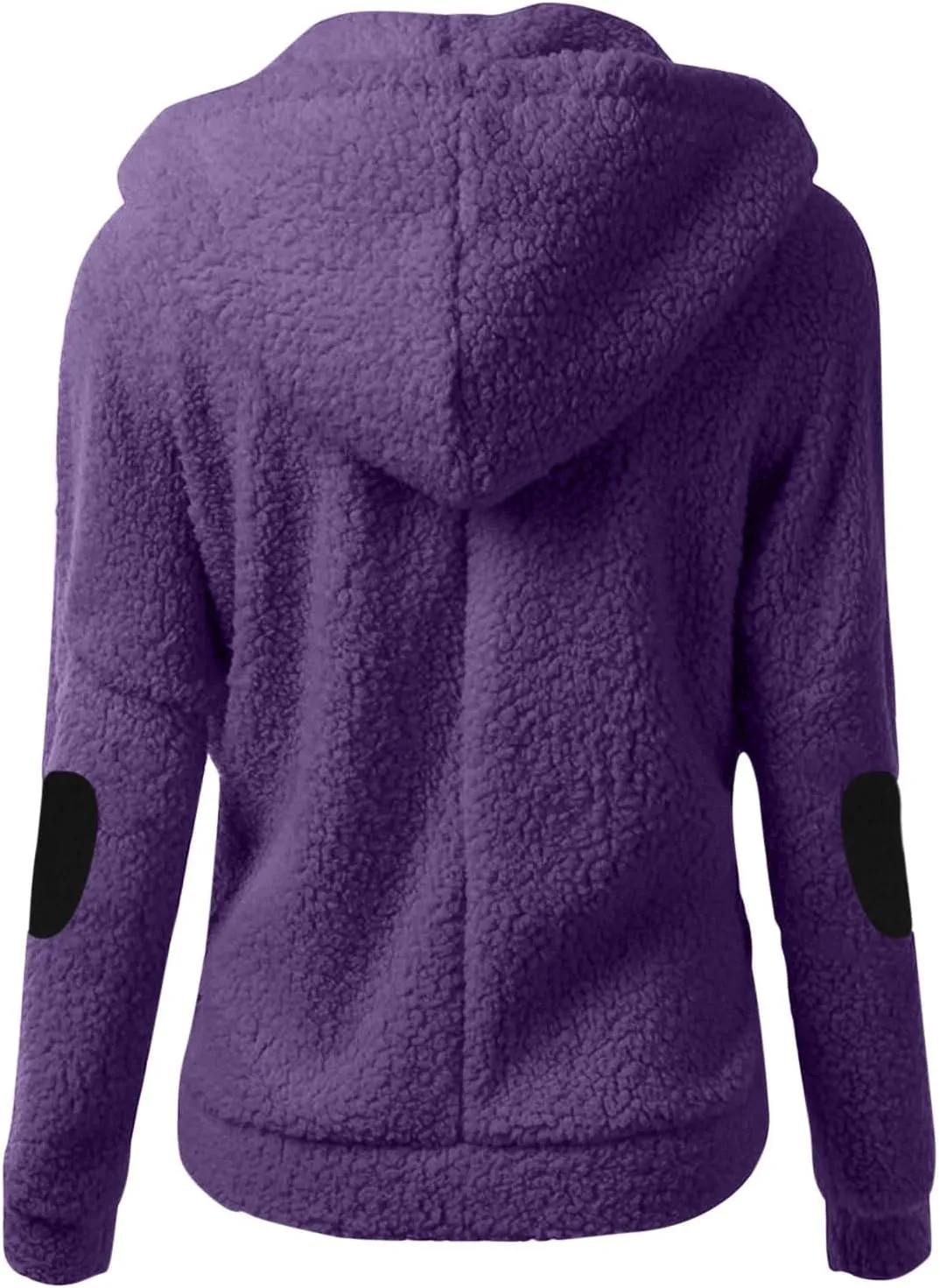 Fleece Hoodie Jacket for Women Fall Winter Wool Zip Warm Parka Jacket Coat Ladies Fluffy Slim Fit Hooded Outwear Coat