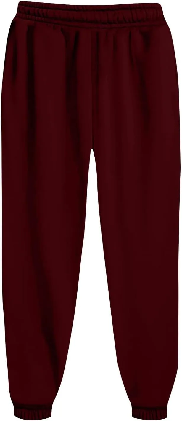 Fleece Joggers for Women Casual Elastic Waist Baggy Sweatpants Athletic Workout Sport Pants Lounge Pants with Pockets