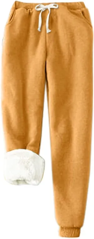 Fleece Joggers for Women Winter Warm Sweatpants Women Sherpa Lined Sweatpants with Pocket Athletic Sweatpants
