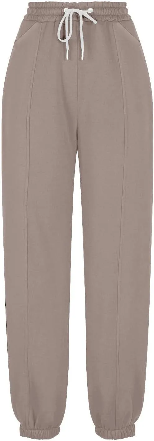 Fleece Lined Jogger Sweatpants Women Baggy Cinch Bottom Sweatpants Drawstring High Waisted Jogger Pants with Pockets