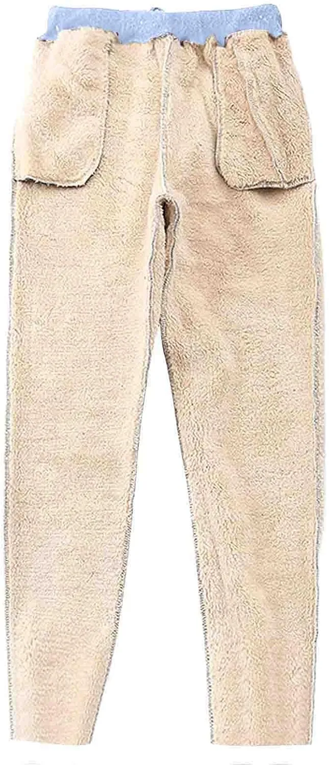 Fleece Lined Pants Women Winter Warm Sherpa Sweatpants Active Running Jogger Pants Thermal Cashmere Sweat Pants