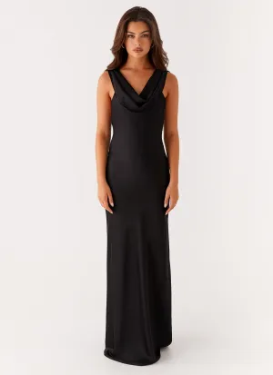 Arya Maxi Dress - Black Bless Glow