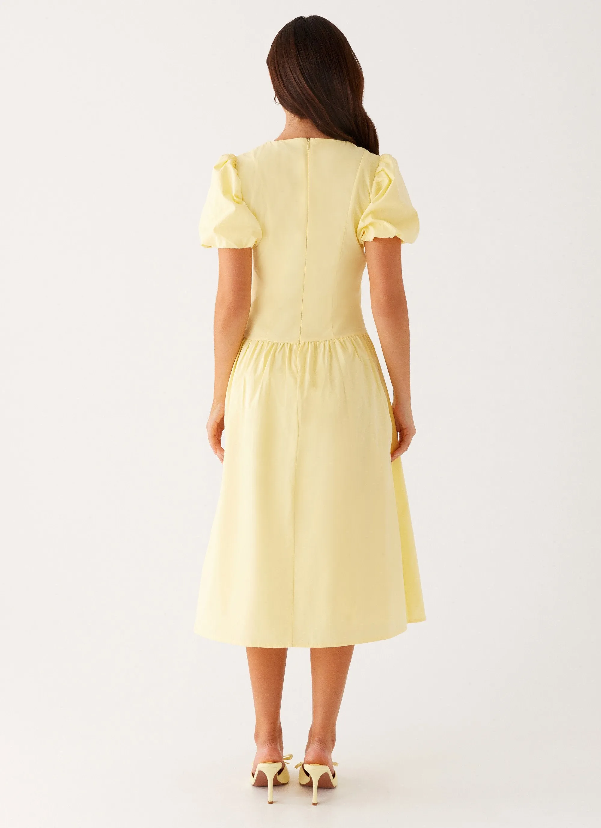 Reyna Midi Dress - Yellow Form Focus