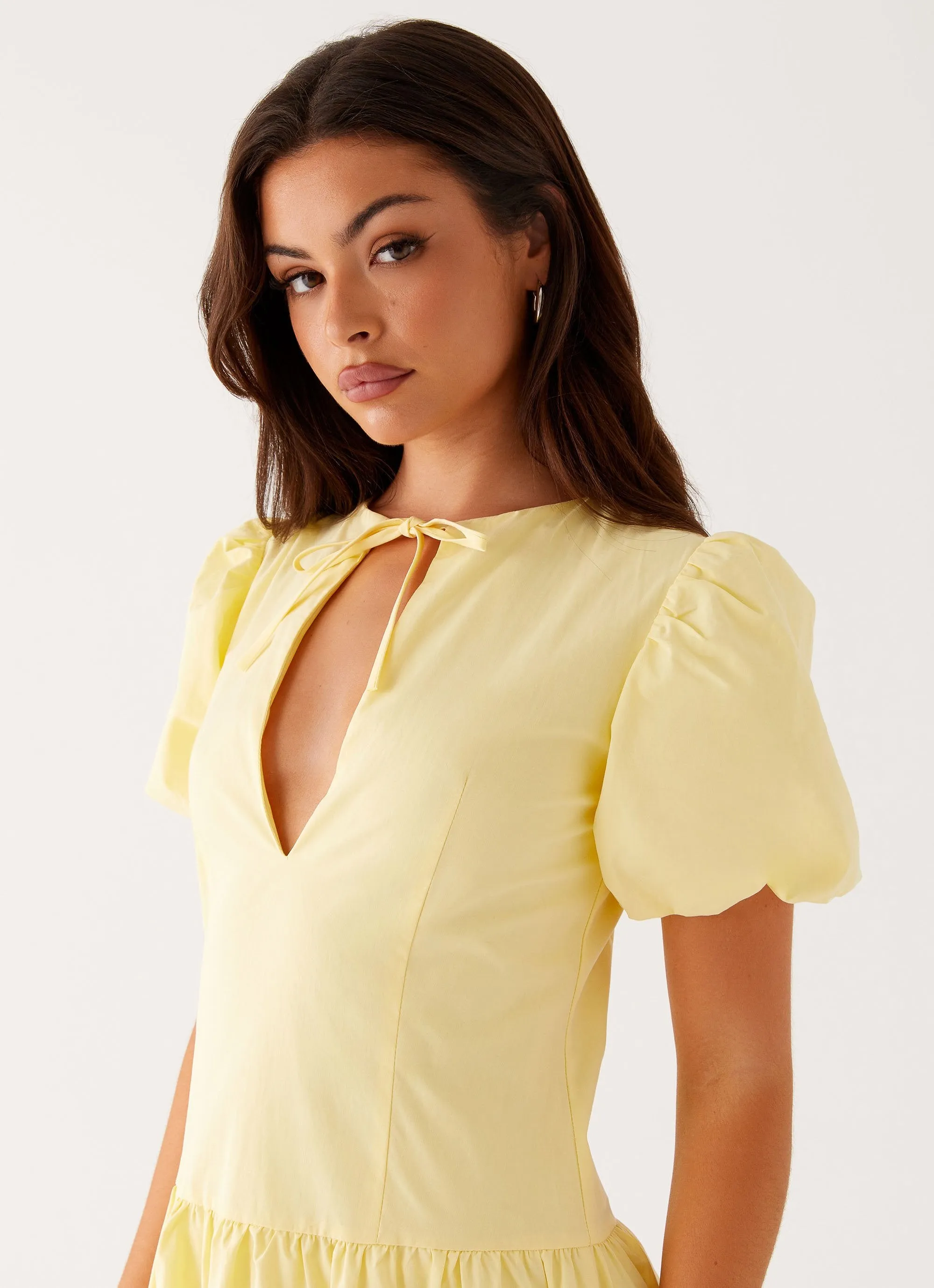 Reyna Midi Dress - Yellow ComfortFitDesign