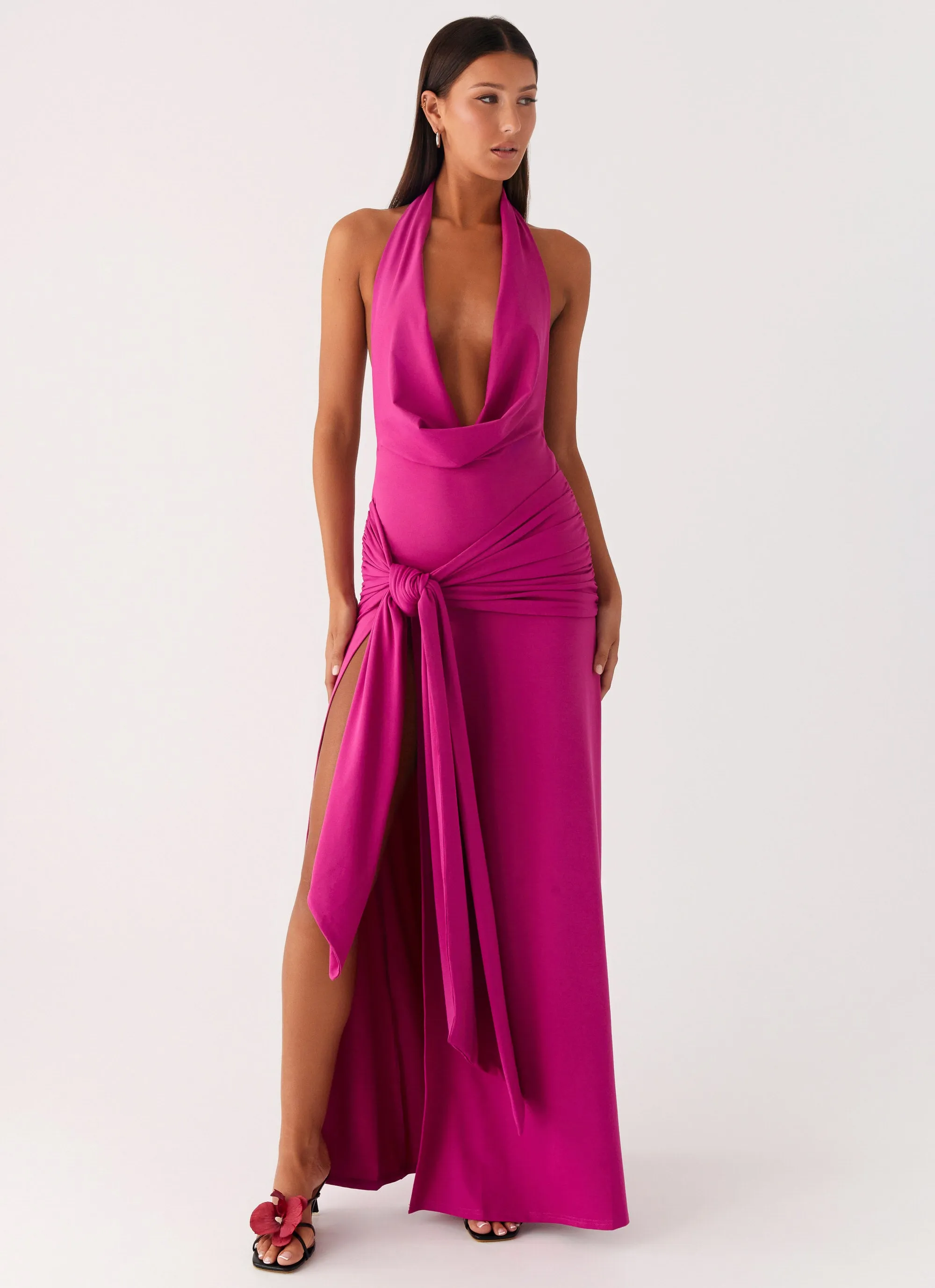 Rowan Ray Cowl Maxi Dress - Fuchsia Timeless Trend Bold Design