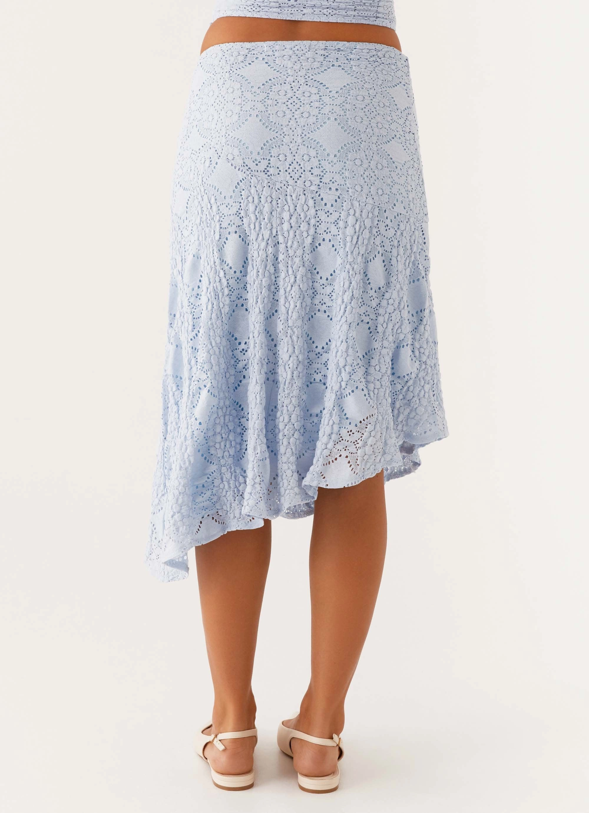Diamond Sky Midi Skirt - Blue Chic Fit