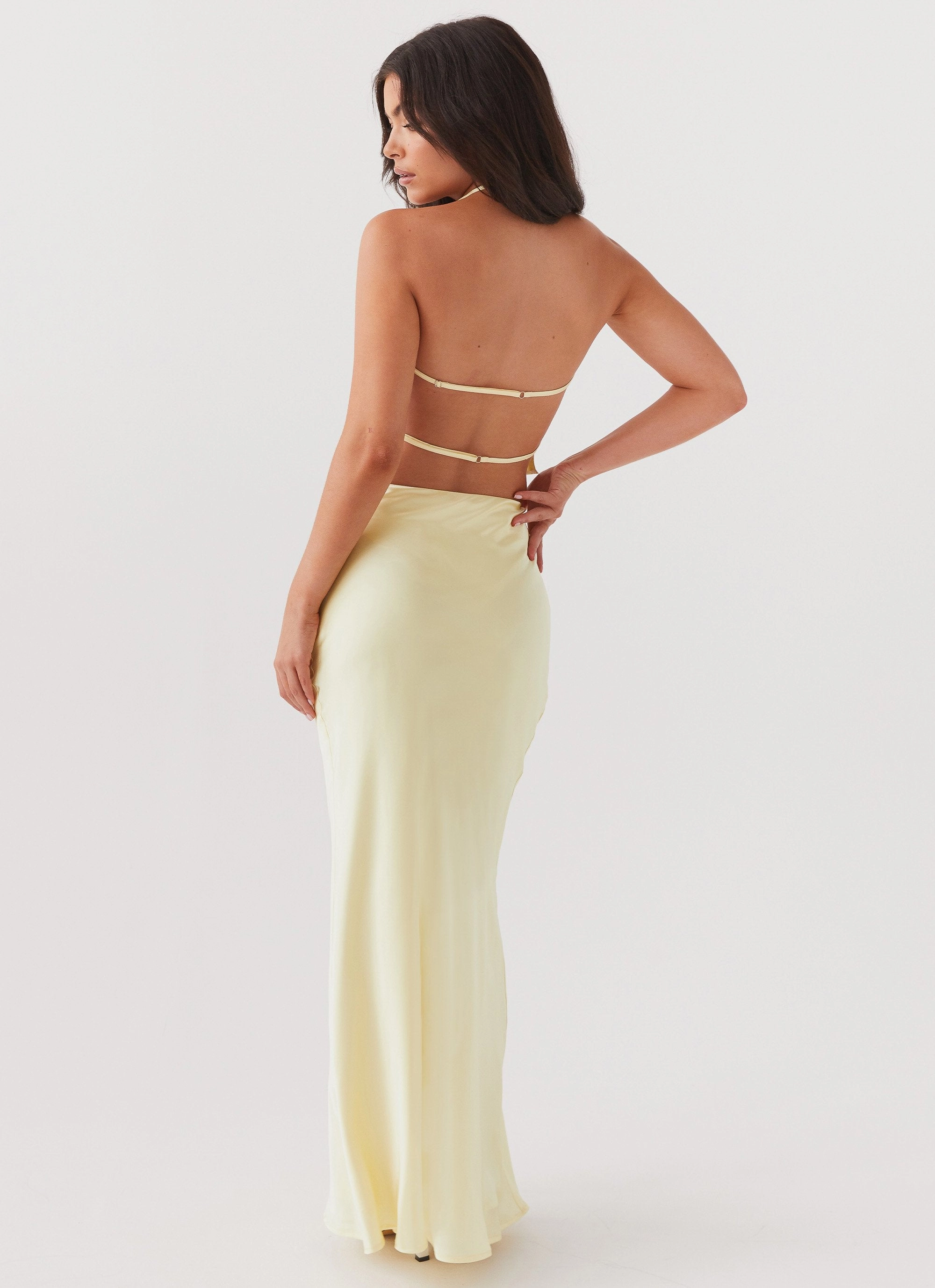 Mid Season Wear Ivanna Satin Maxi Skirt - Lemon