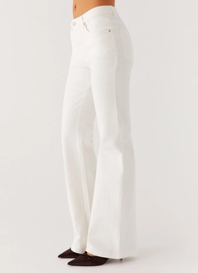 Aldo Bootleg Jeans - White Versatile Fashion