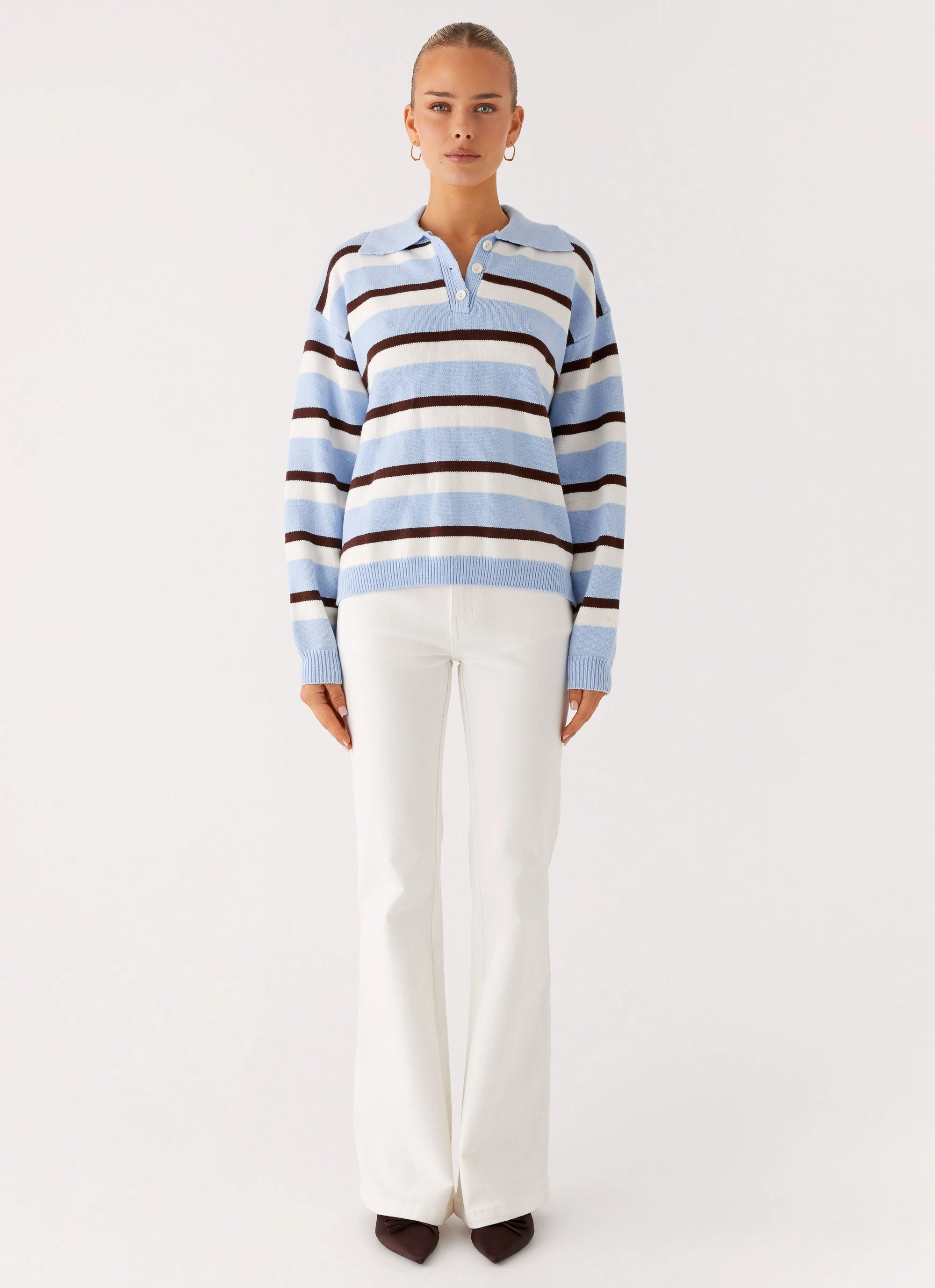 Sporty Design Aldo Bootleg Jeans - White
