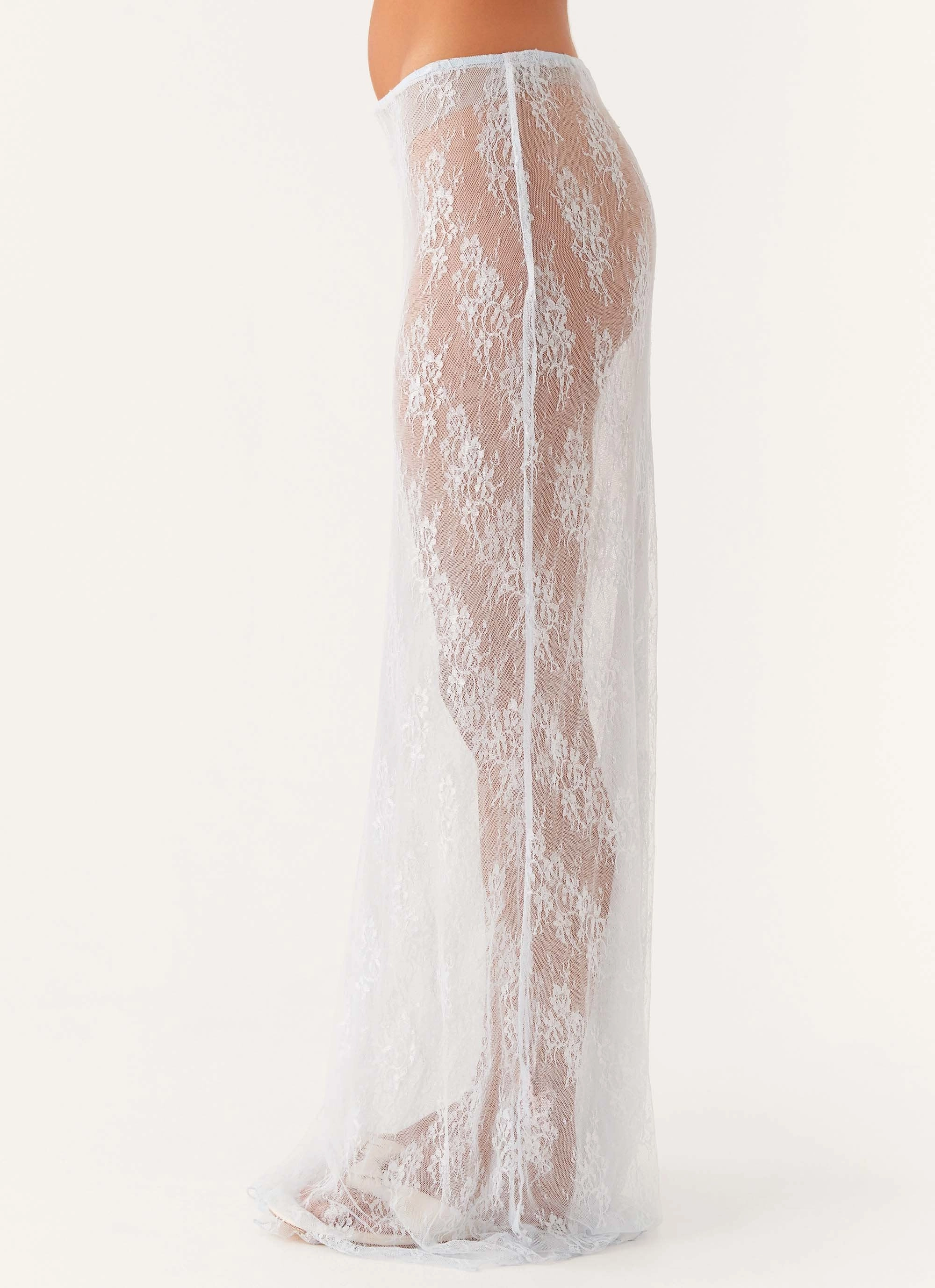 Caden Lace Maxi Skirt - Blue Lightweight Design Sporty Cut