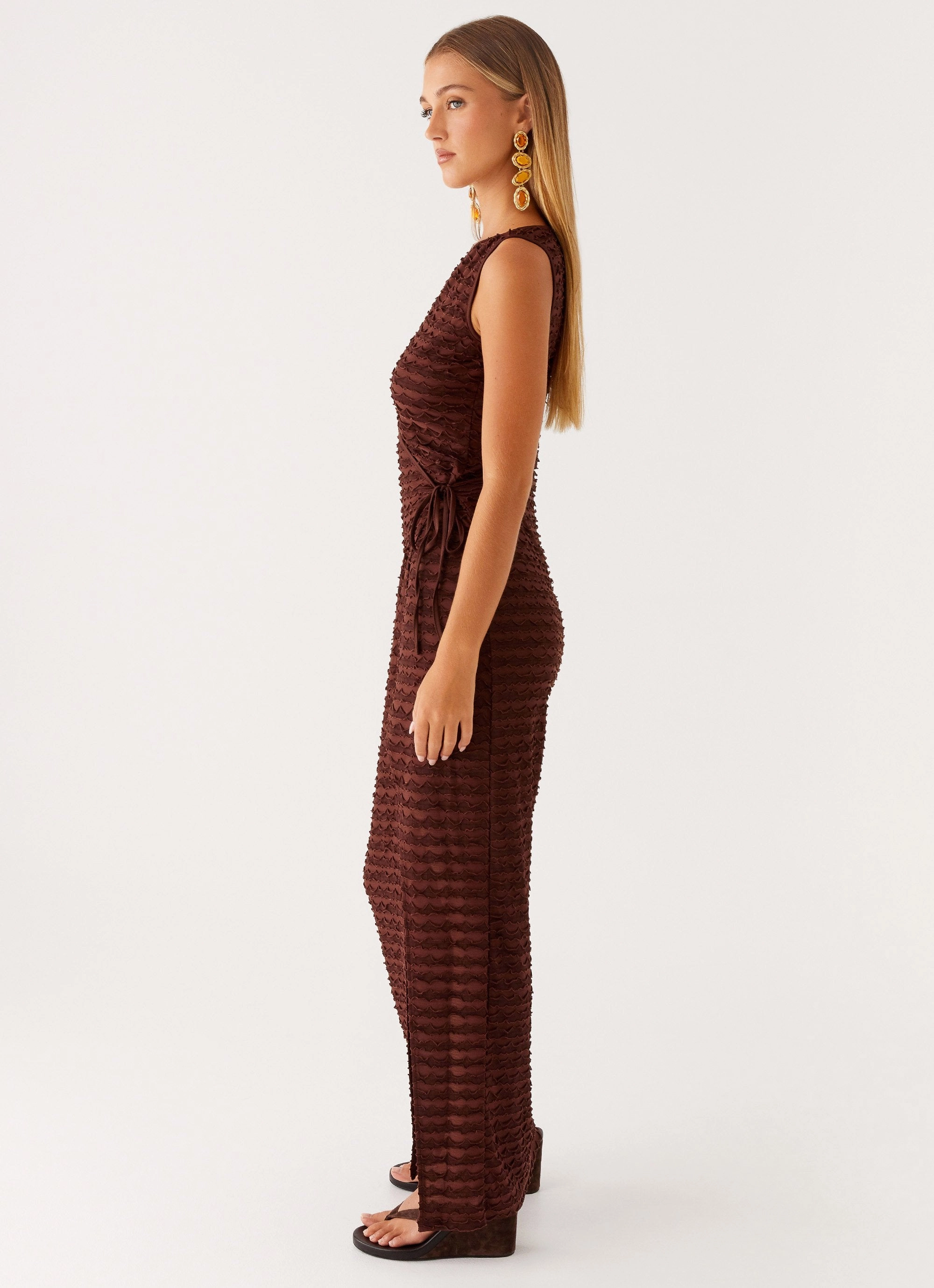 Sterling Wrap Maxi Dress - Chocolate Back Detail