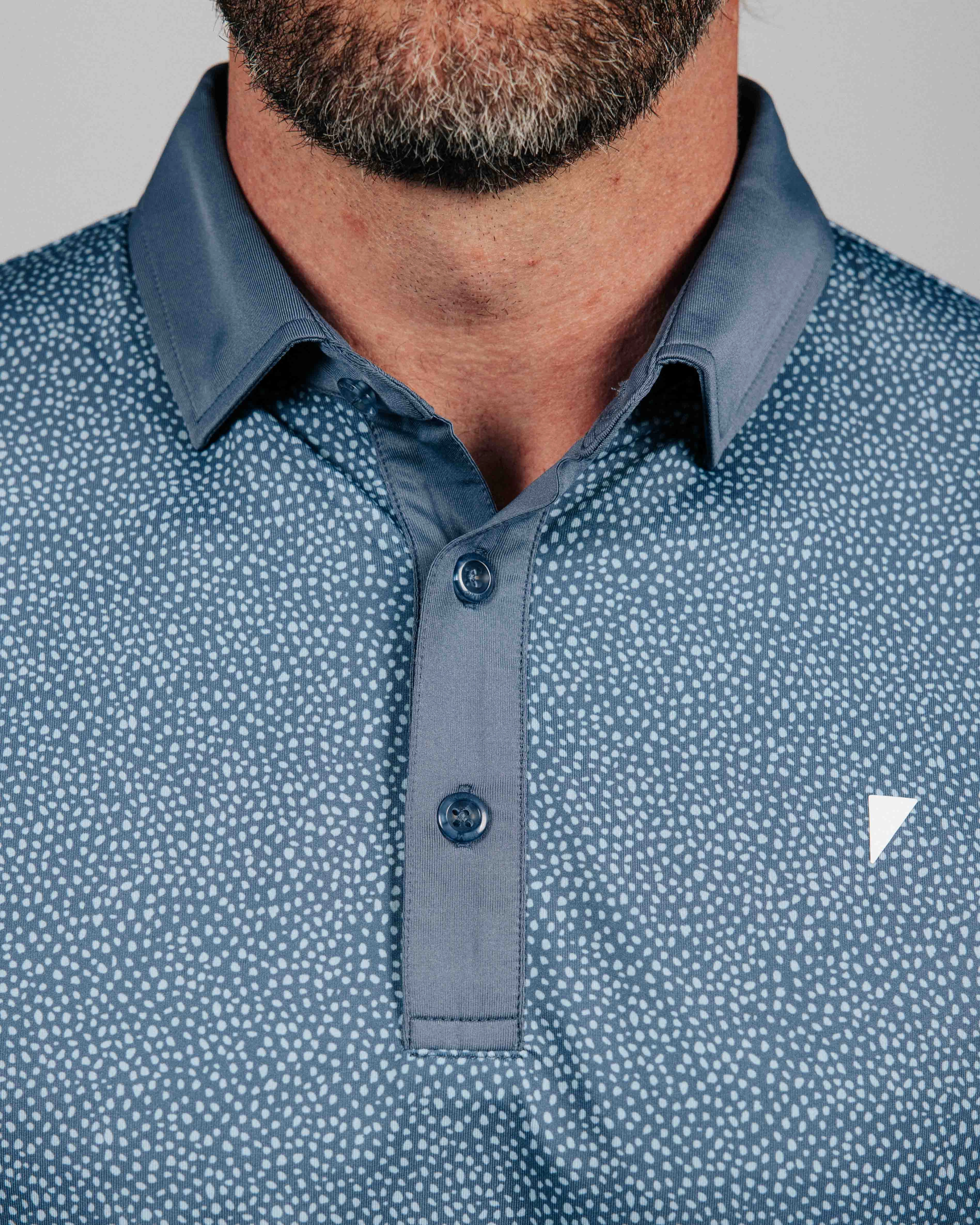 DoubleStitchedHem Dusty Blue Pebble Classic Polo