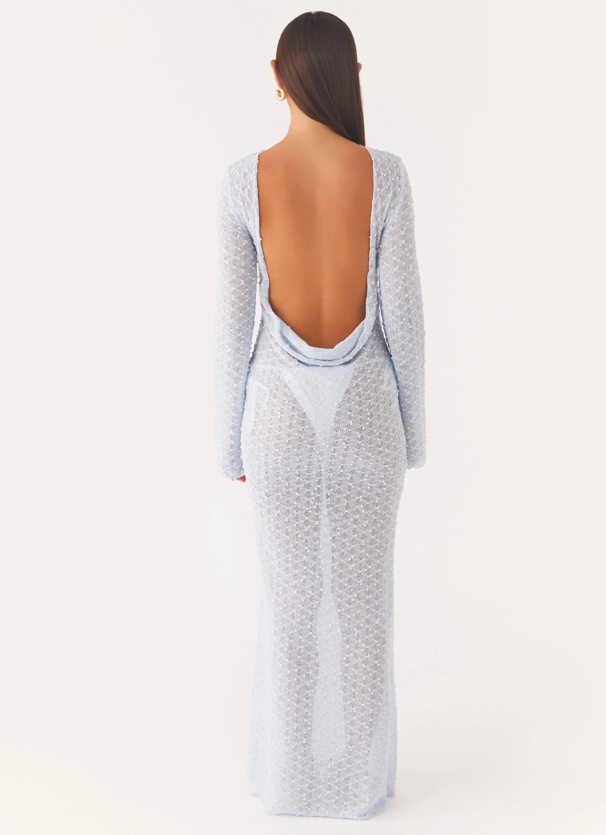 Soft Glide Love Energy Flirty Knitted Maxi Dress - Blue
