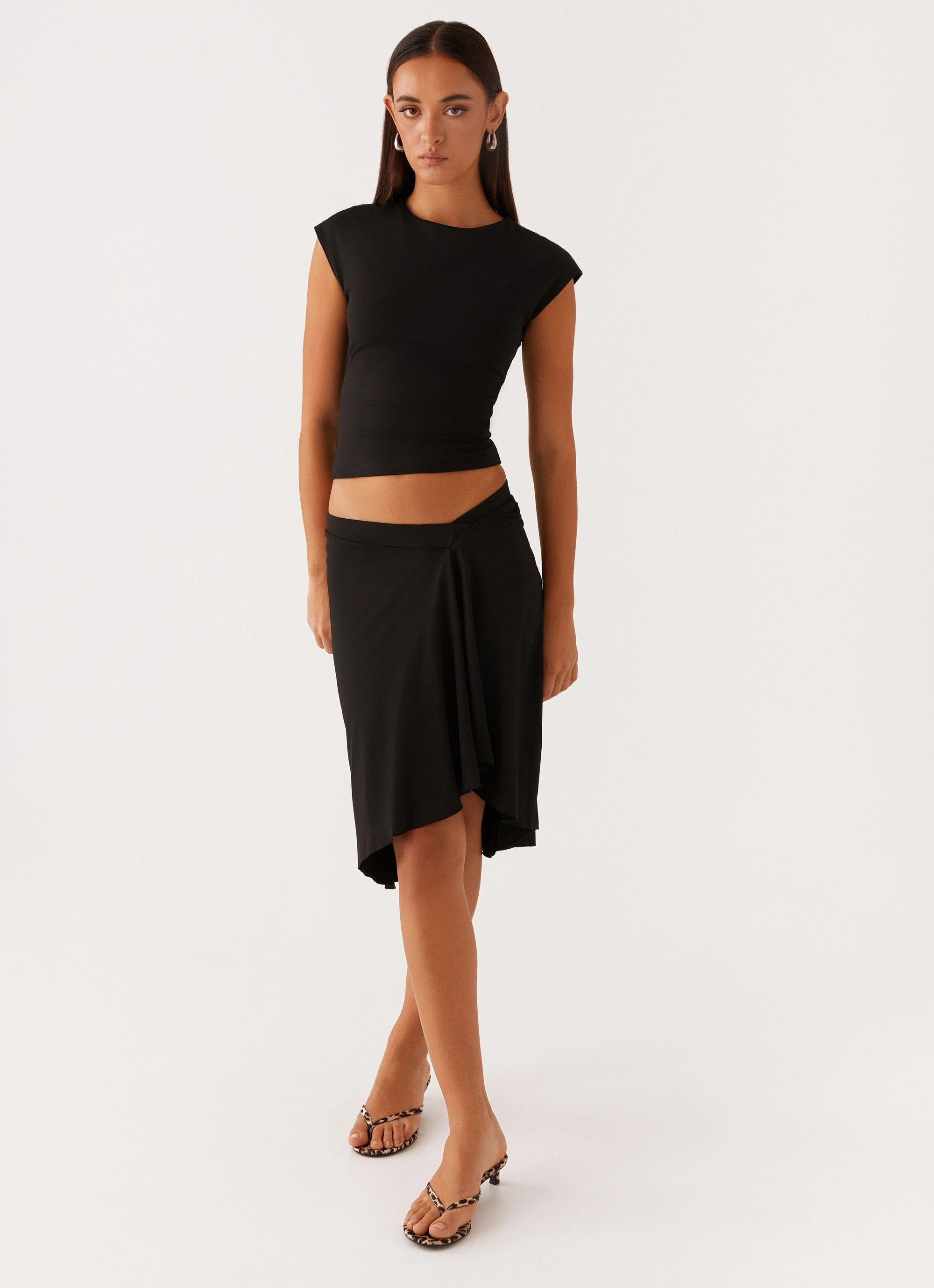 Shes A Lady Top - Black Versatile Layering Piece Contoured Armhole Design