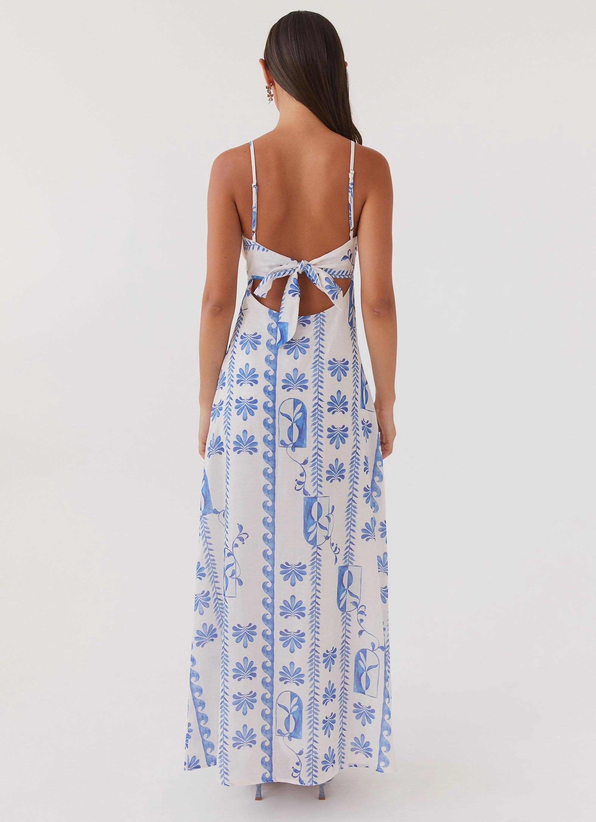 Flora Linen Maxi Dress - Floral Wave Urban Feel