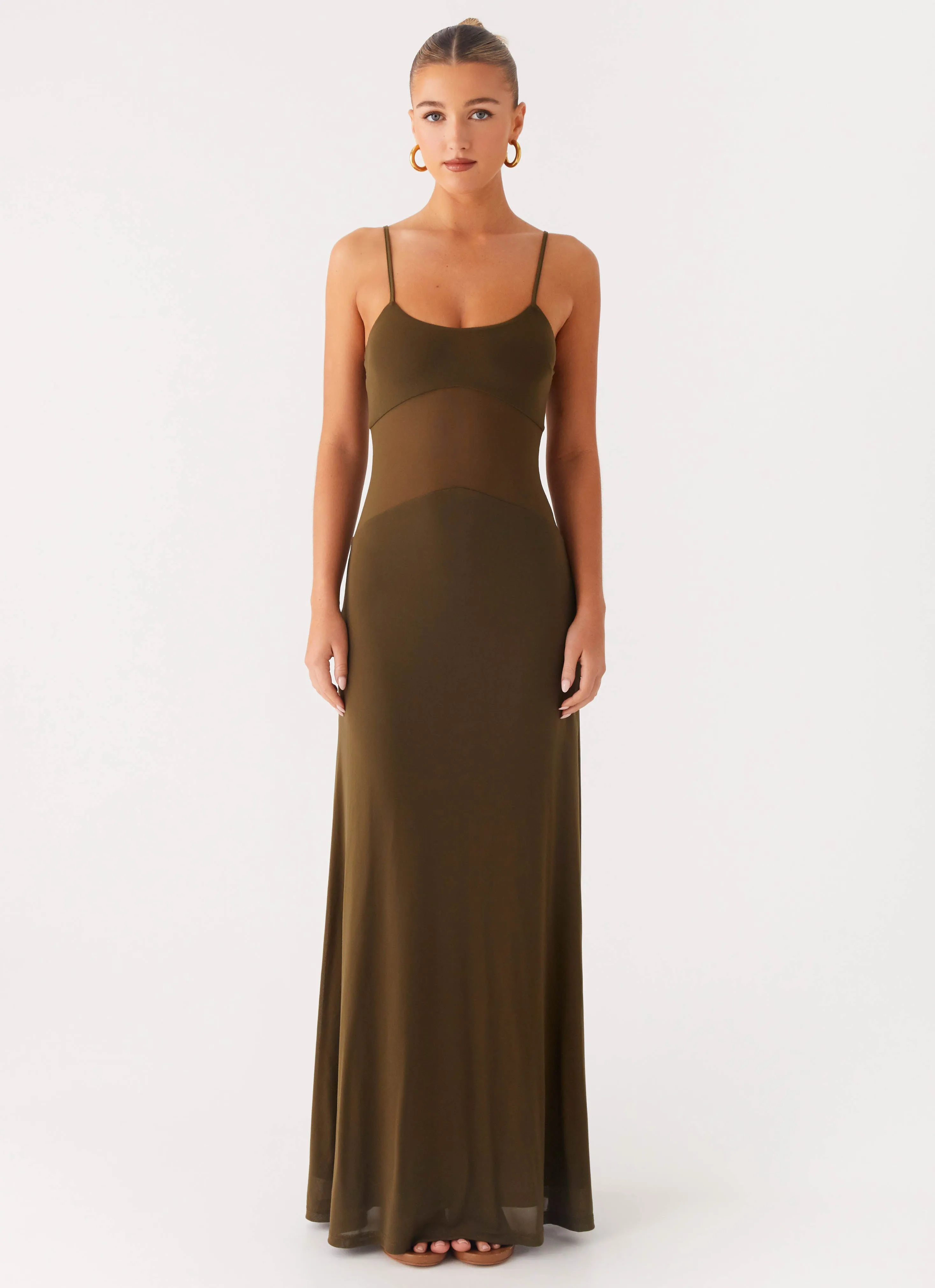Breeze Flow Business casual Starfall Maxi Dress - Khaki